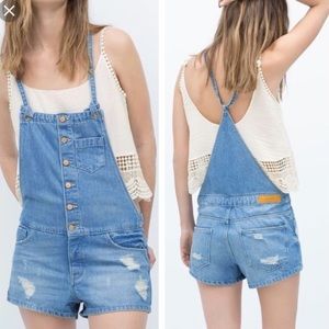 Zara denim trafaluc overalls